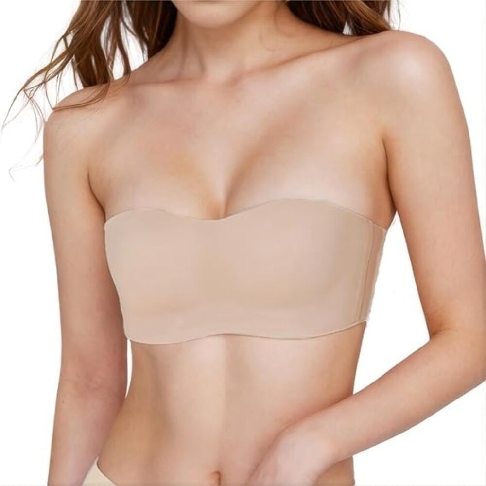 Strapless Bra Padded Non-Slip Wireless Bandeau - Size XL - NEW!